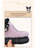 Sanrio Winter Furry Cotton Slippers for Girls – Warm Indoor Cartoon Shoes with Thick Soles, available in Parent-Child Sizes.