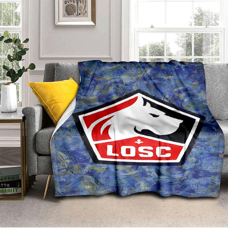 Lille Football Club Emblem Blanket Lightweight Ideal Bedding Blanket Perfect for Travel, Camping, Living Rooms, Offices, Sofas, Fan Christmas Gift