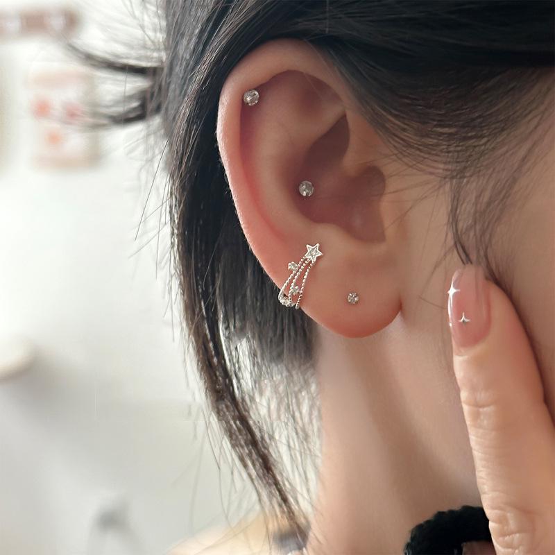 Korean Style Irregular Shiny Gear Ear Cuff, No Piercing Needed, Versatile and Chic for Autumn