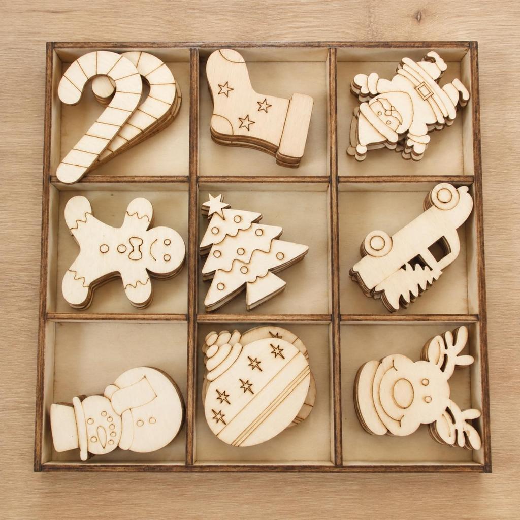 Wooden Christmas Hanging Ornament Rustic Unfinished Wood Blank