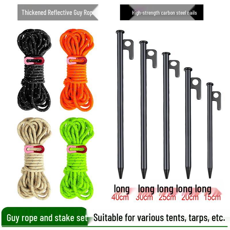 Heavy-Duty Steel Ground Stakes for Camping, Tent, Snow, Beach, Canopy, and Grass