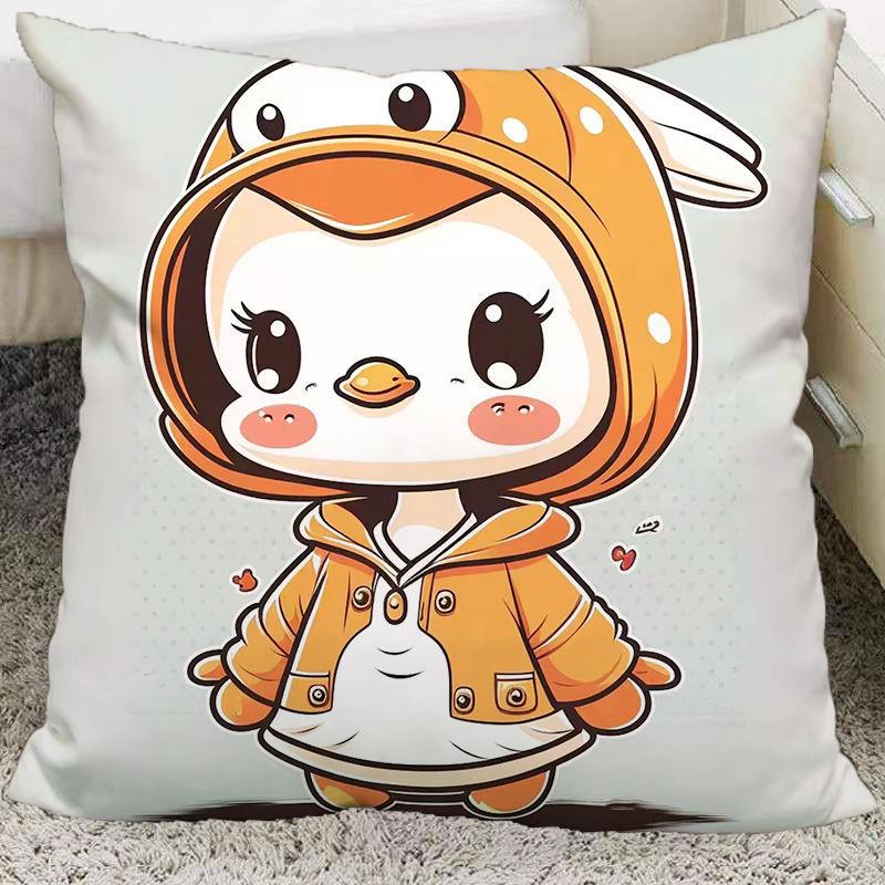 

Милые и Милые Подушки-Мультяшки Желтого Утенка, Подушки для Дивана в Гостиной, Прикроватные Подушки, Подарки на День Рождения для Мужчин и Женщин linen-45x45cm double-sided [without pillow core]