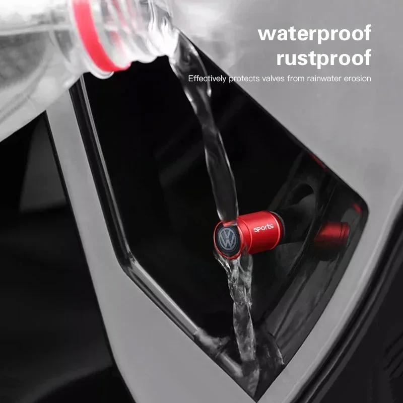 T23-Car Tire Wheel Valve Caps Cover Suede Car Key Chain Ring Keychain For Volkswagen ID GTI Golf Polo Passat Tiguan Jetta Beetle CC