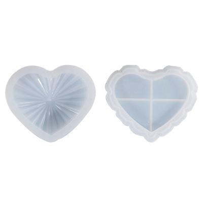 Heart Shaped  Crystal Epoxy Storage Box Moulds Jewelry Gift Case Silicone Molds Storage Box Mold Silicone Material