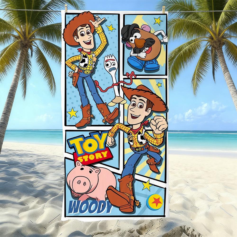 New Bath Light Beach Towel Children S Adult Toy Story Bath Towel Water-Absorbing Quick-Drying Towel 50x100