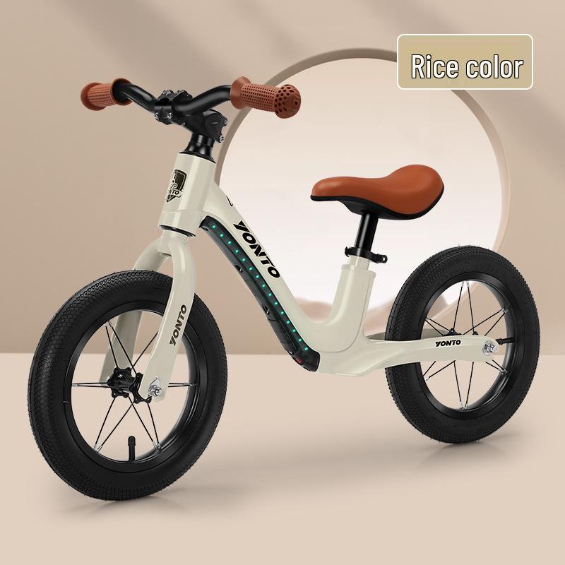 Magnesium Alloy Kids Balance Bike No Pedals, 12-15 Inch for Ages 2-7 12 Inch бежевый