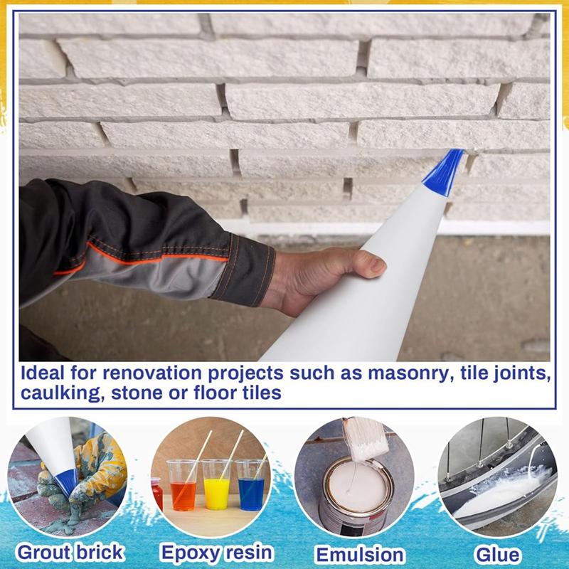 10Pcs Tile Grout Masonry Mortar Bag With Molded In Tip Tear Puncture-Resistant Heavy Duty Vinyl Piping Cement Bag