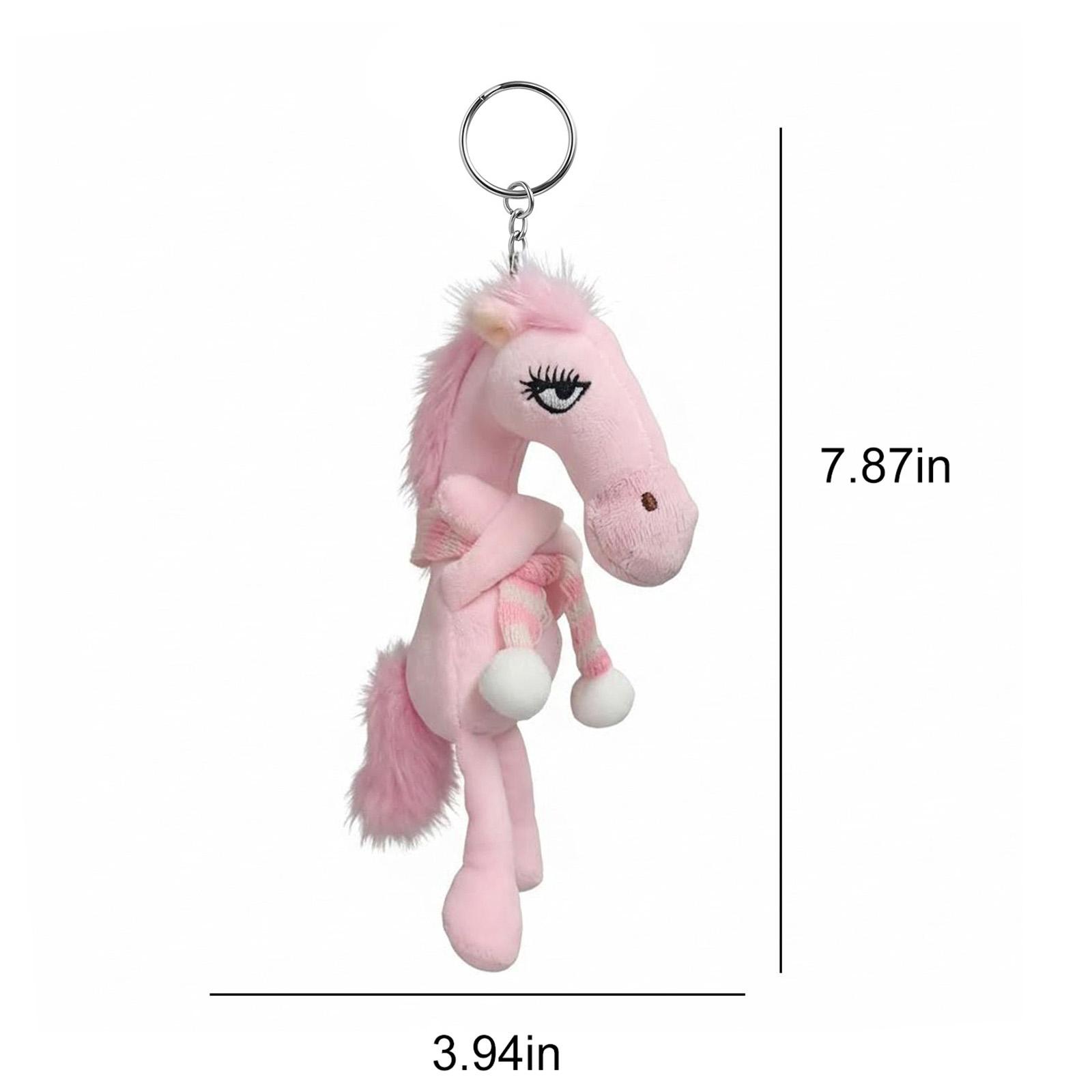 

Soft Horse Plush Pendant New Year Good Luck Gift 2026 Lucky Horse Guardians Symbolizing Strength Courage Balance with Scarf розовый