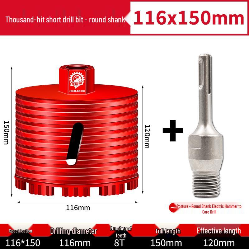 Compact Electric Hammer Water Drill Bit Set for Sharp Hole Opening in Range Hood, Wire Box, and Wall.