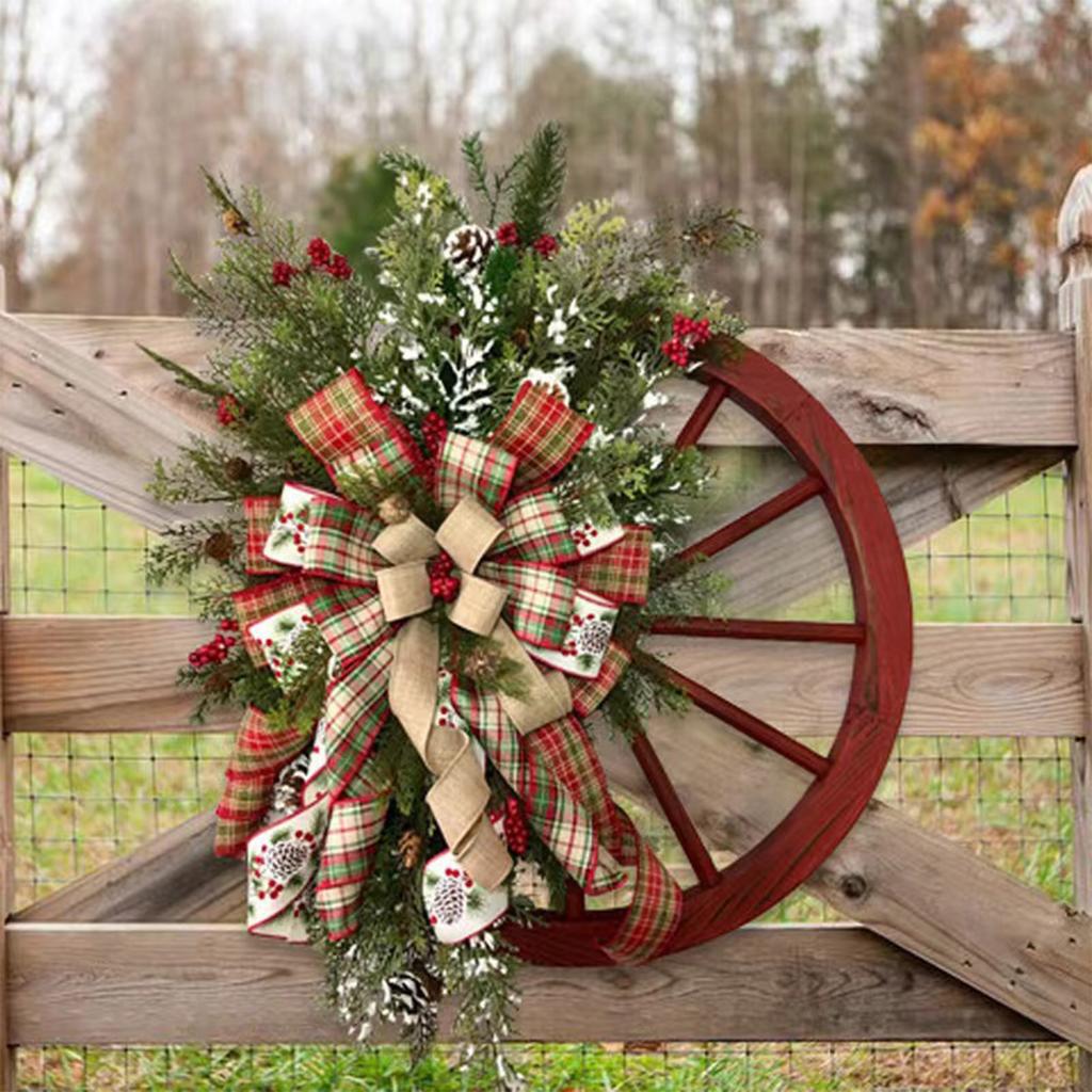 Decorazione natalizia Ghirlanda di camion rossi da appendere alla porta
