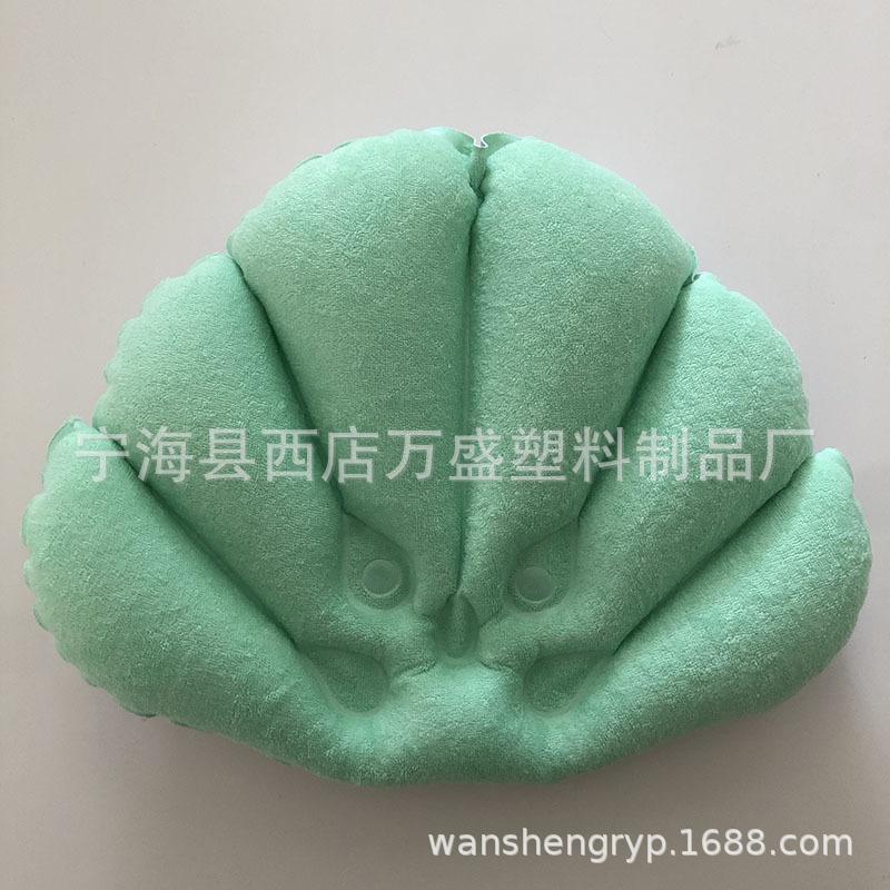 

1 шт. 2024Новая мягкая веерообразная надувная подушка для ванны с поддержкой шеи с присосками Подушка для спа Подушка для ванны светло-зеленый