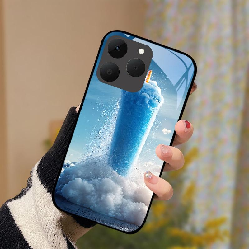 Für Realme 15T 15 T 5G Hülle Luxus Mode Gehärtetes Glas Rückseite Für Realme15T Stoßfester Bumper Funda RMX5111 RMX5112 Etui
