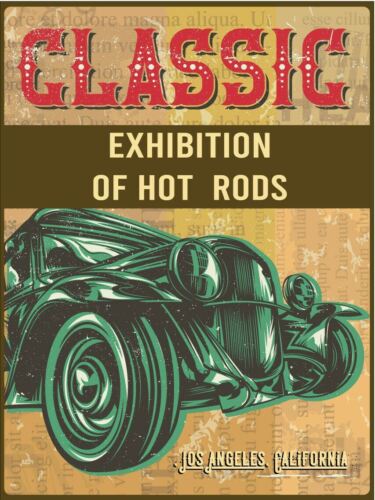 

Metal plaque vintage retro style Classic Hot Rods tin door sign Man Cave GarageAluminum 20x30cm（7.8x11.8inch）