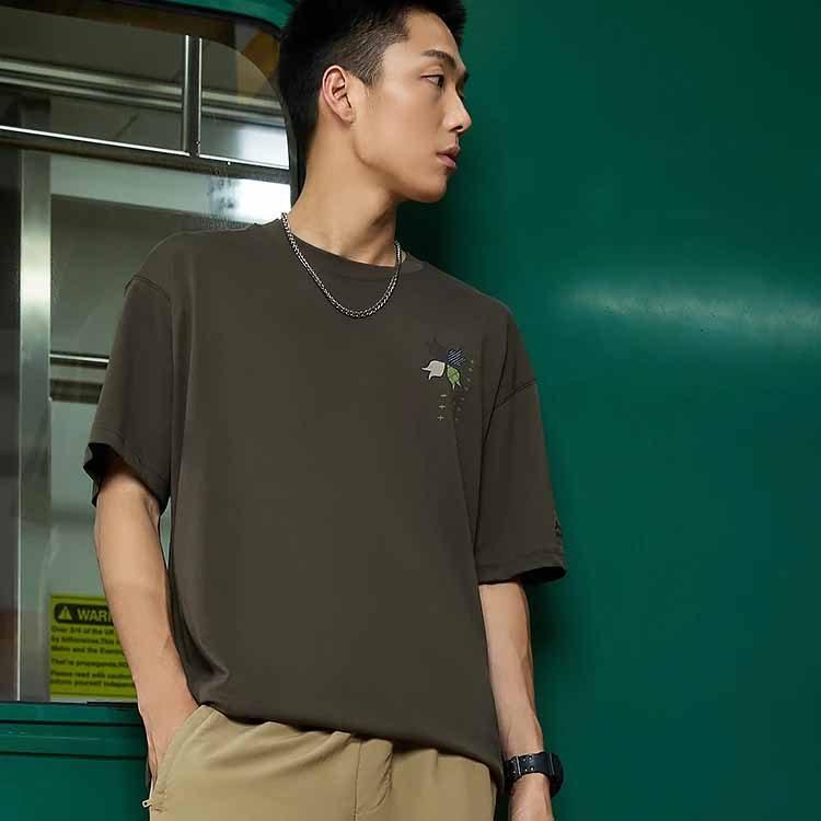 Li Ning Sports Lifestyle Collection Sports Trendy Collection T Shirt Unisex Dark Olive Green ATSS597-2