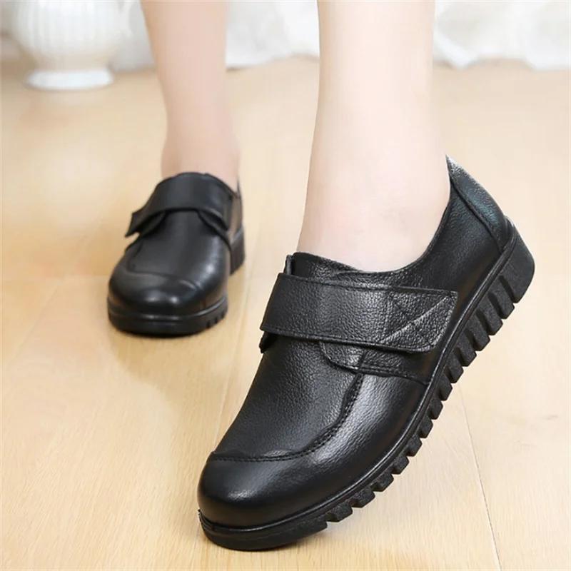 Autumn Women's Flat Shoes Fashion New Shallow Slip On Casual Shoes for Women Outdoor Genuine Leather Office Ladies Walking Shoes