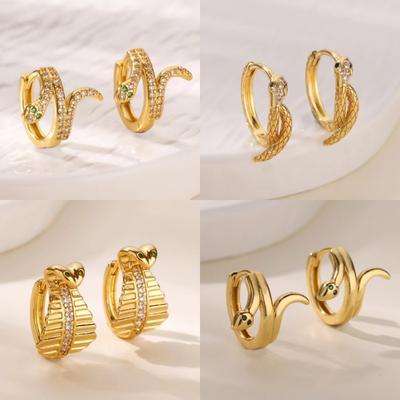 Schlangenohrstecker, Schlangenohrknochenring, neue trendige Retro-Nischen-Design-Ohrringe, High-End-Ohrringe, Damen