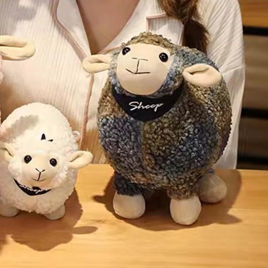 Sheep Plush Toy Ultra Soft Decorative Fluffy Kawaii Lamb Baby Accompany Sofa Toy for Birthday Gift