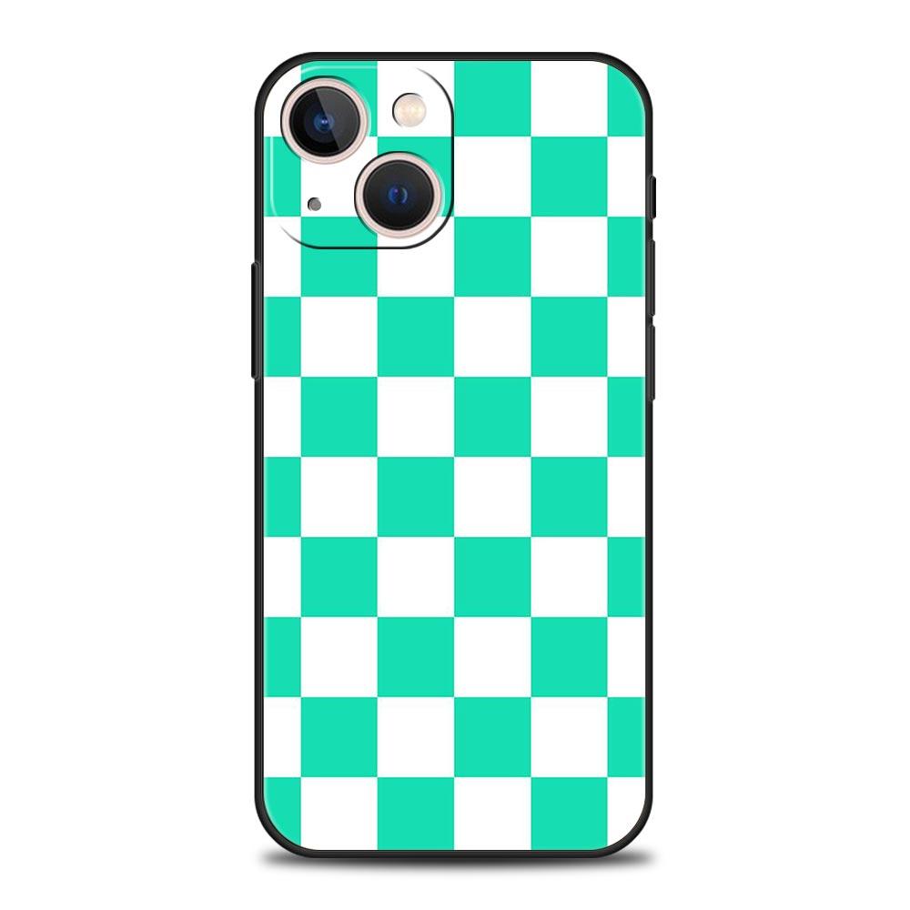 Retro Classic Chess Board Grid Phone Case For iPhone 16 13 15 14 12 11 Pro MAX XR X SE XS 7 8 Plus Soft TPU Shell Cover