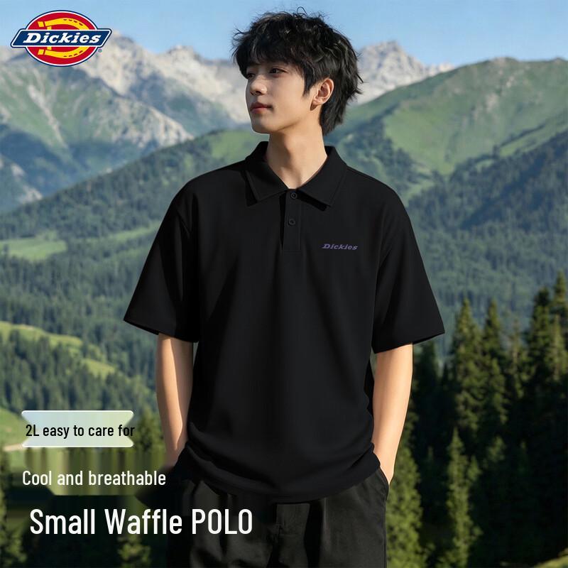 Dickies Men s Waffle Knit Short Sleeve Polo Shirt XL