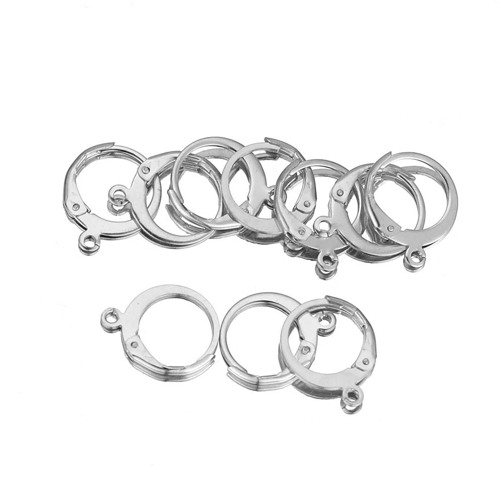 20pcs Gold Color Stainless Steel Round Leverback Earwire Hoop Earrings Findings DIY Women Earrings Connector Jewelry Making