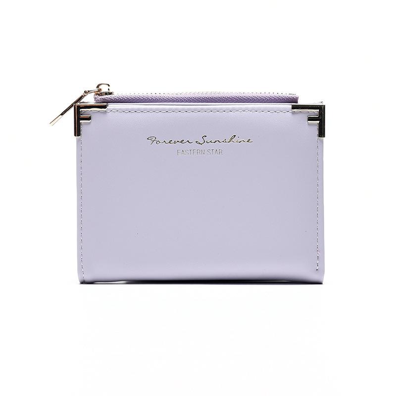

Новый женский кошелек кошелек для девочек короткий однотонный простой высококлассный кошелек для мелочи кошелек кошелек фиолетовый