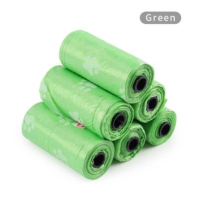 6Pcs Pet Waste Poop Bag Paw Print Clean up Refills Roll Picking Dog Pooper Bags