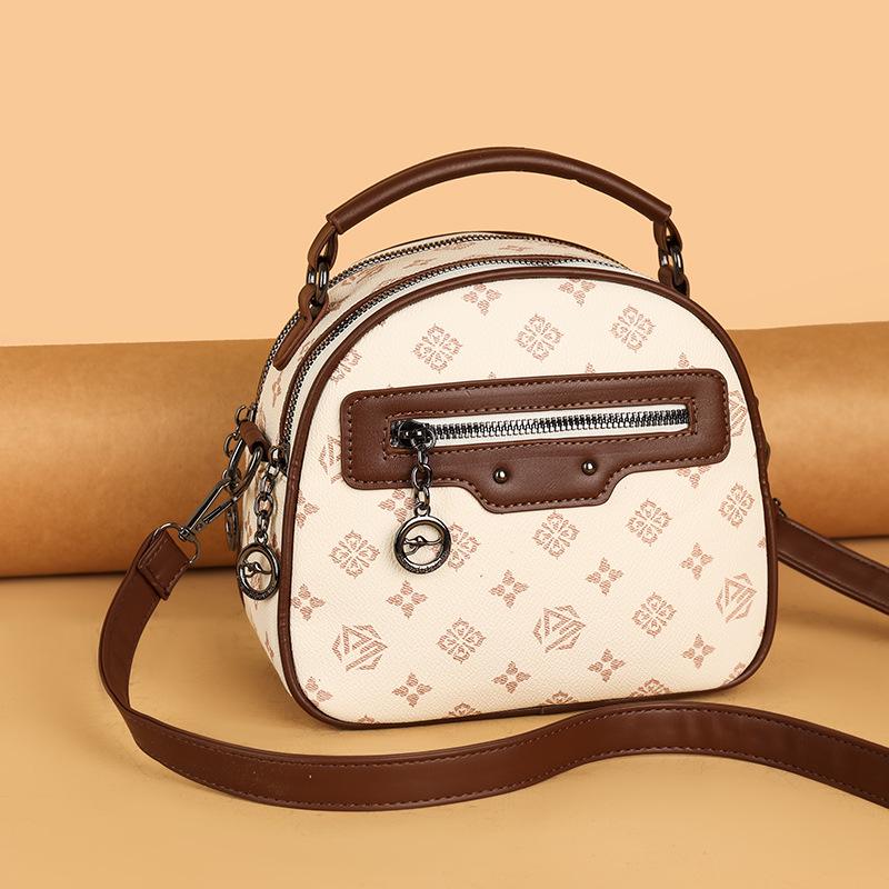 Borsa a mano da donna con stampa floreale retrò, borsa a tracolla piccola multistrato 2025