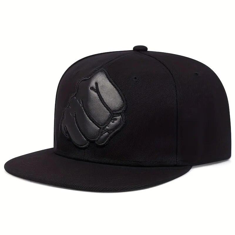 

Unisex Leather Label Fist Embroidery Hip-Hop Hats Outdoor Adjustable Casual Baseball Caps Sunscreen Hat