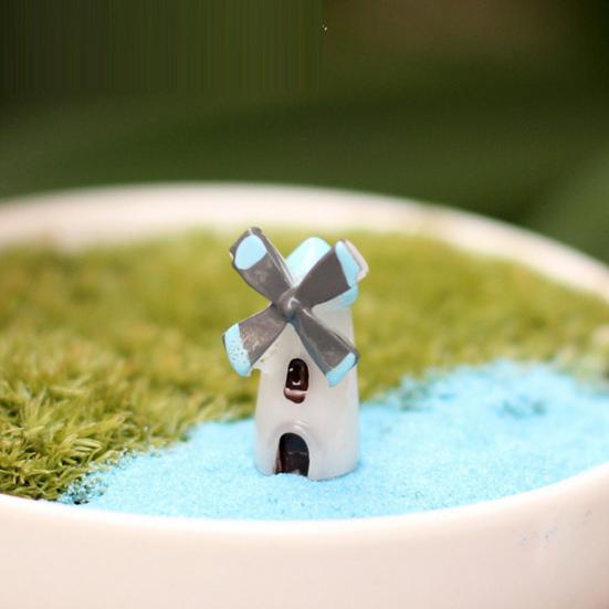 2 Pcs Mini Windmill Lighthouse Figurine Tiny Lighthouse Resin Model for Micro Landscape DIY Dollhouse Accessories Bonsai Planter Pots Crafts