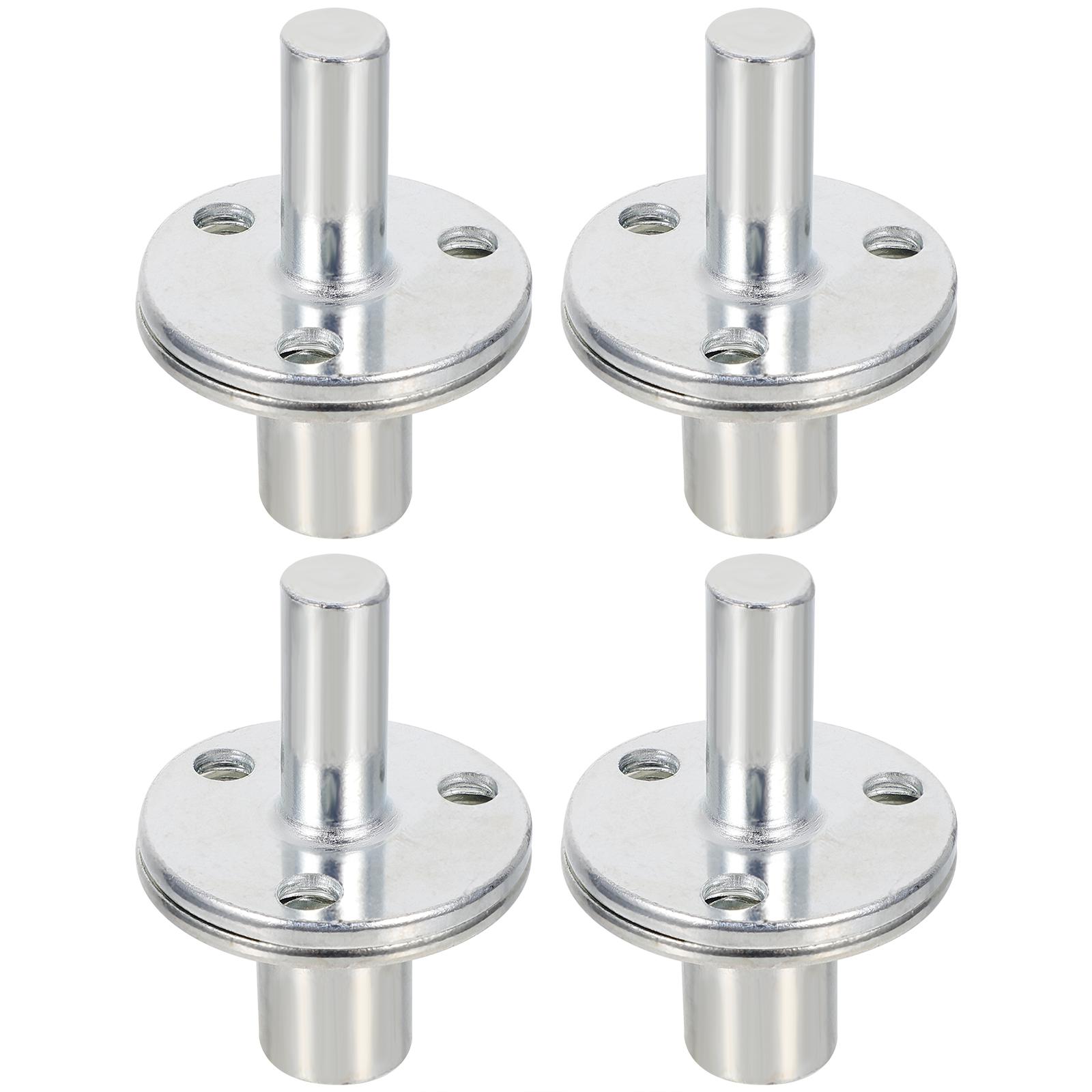 

4 Pcs Bedpost Connector Screw Nut Professional Nuts for Use Cylinder Iron Silver Connecting 5.2x3.9x0.25cm срібний