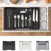 Silverware Drawer Organizer Expandable Utensil Tray Black Adjustable Flatware Cutlery Holder Kitchen Storage Supplies