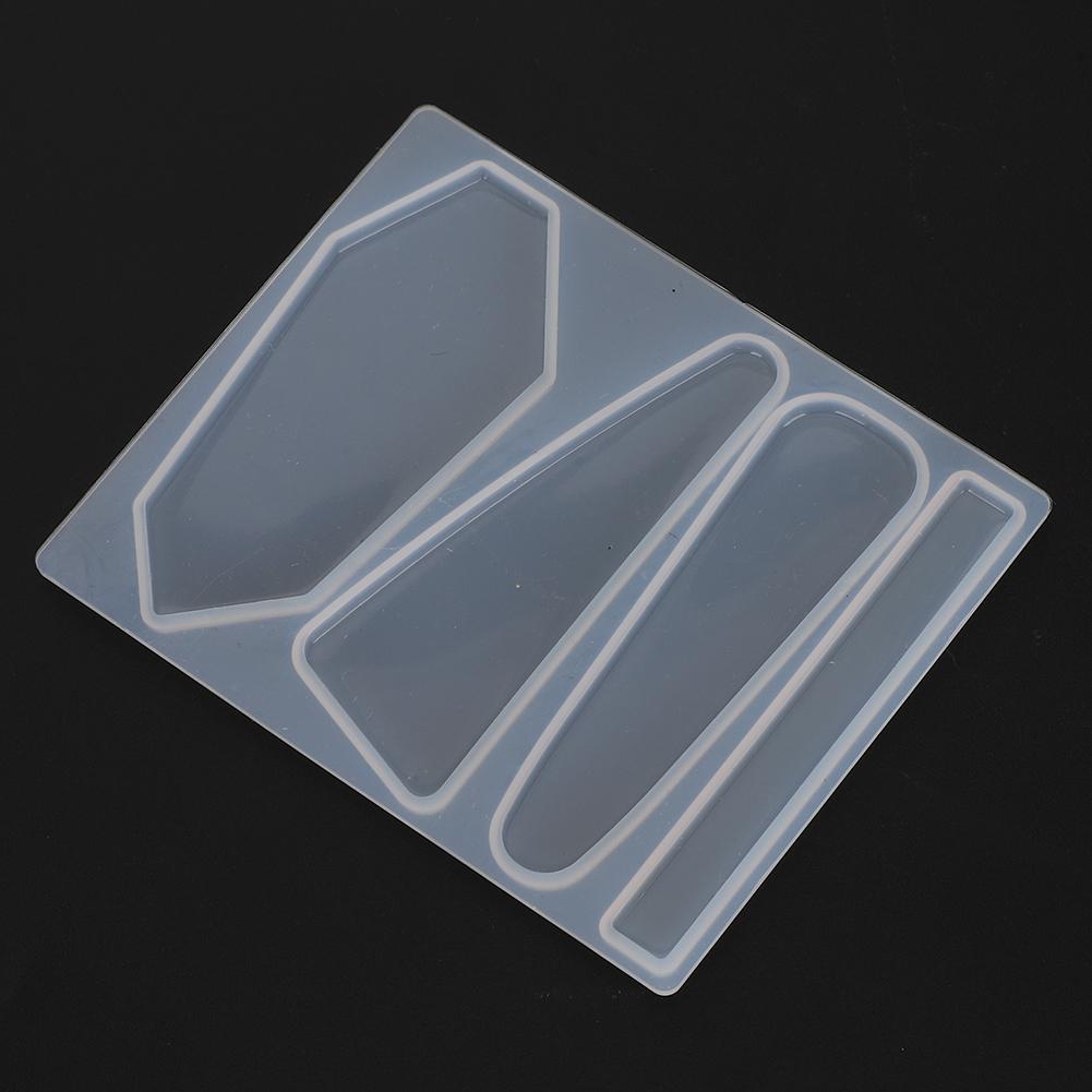 2Pcs Barrette Mold Silicone DIY Hair Stick Making Geometric Epoxy Bobby Pin Tools(Model B )