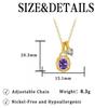 Elegante Quadratische Kristall Doppelanhänger Halskette Damen Vergoldete Choker Kette Mit Geburtsstein Farben Leicht Geometrisch