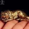 Antike Messing Tigerkönig Statue Briefbeschwerer Ornamente Kupfer Tier Tiger Miniaturen Figuren Schreibtischdekorationen Heimdekoration Geschenk
