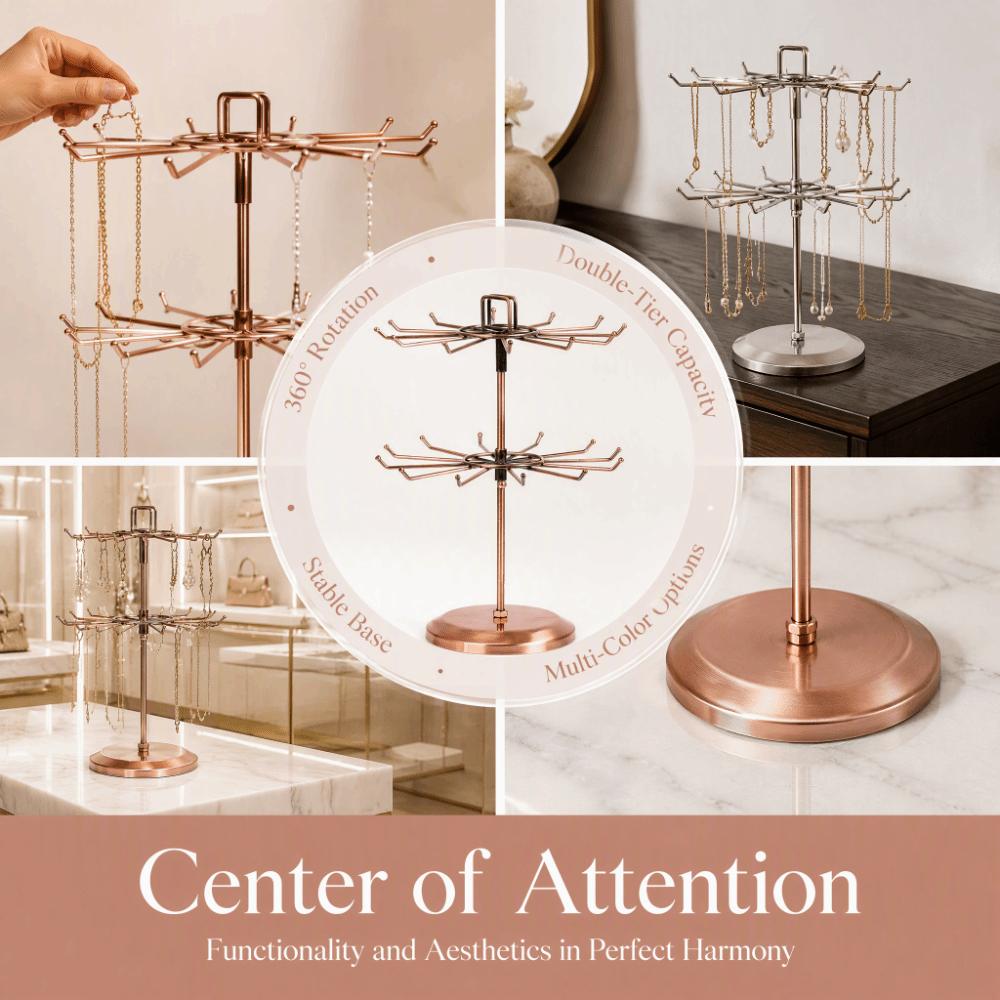 Rotatable Jewelry Organizer Stand Iron Material Jewelry Display Shelf  For Necklaces