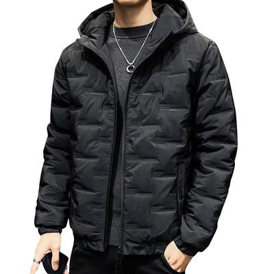 Autumn and Winter New Men's Warm Cotton Jacket Fashion Hooded Zipper Windproof Jacket Outdoors Casual Men's Snow Thicken Cotton Jacket Plus Size S-5XL