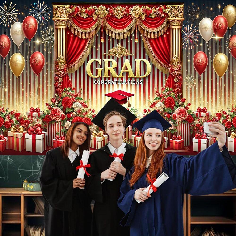 Congrats Grad Graduates Background Celebrate Happy Graduation Banner  Photography Props