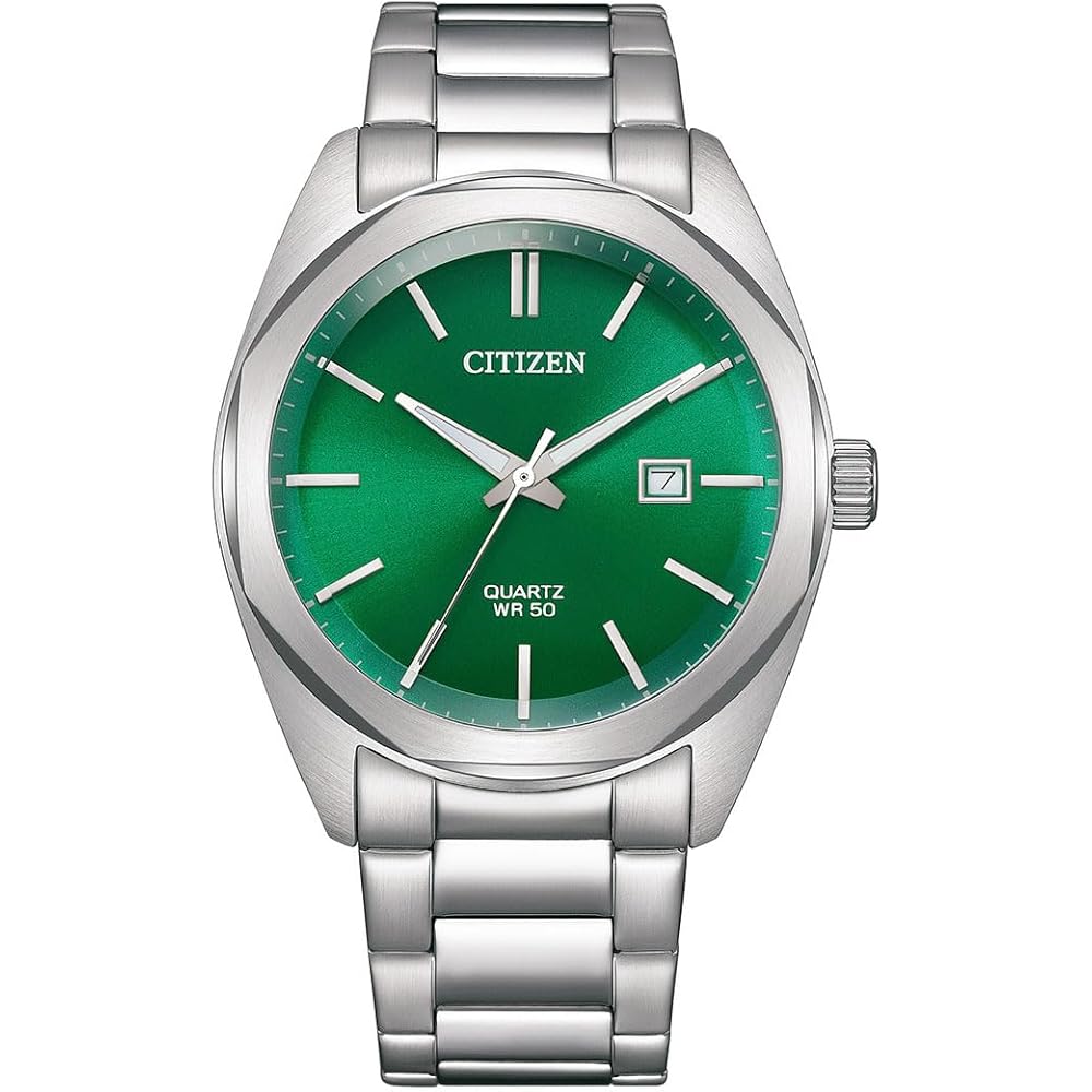 

Citizen Analog Quartz Men s Watch Stainless Steel Silver Green 3-Hand BI5110-54X