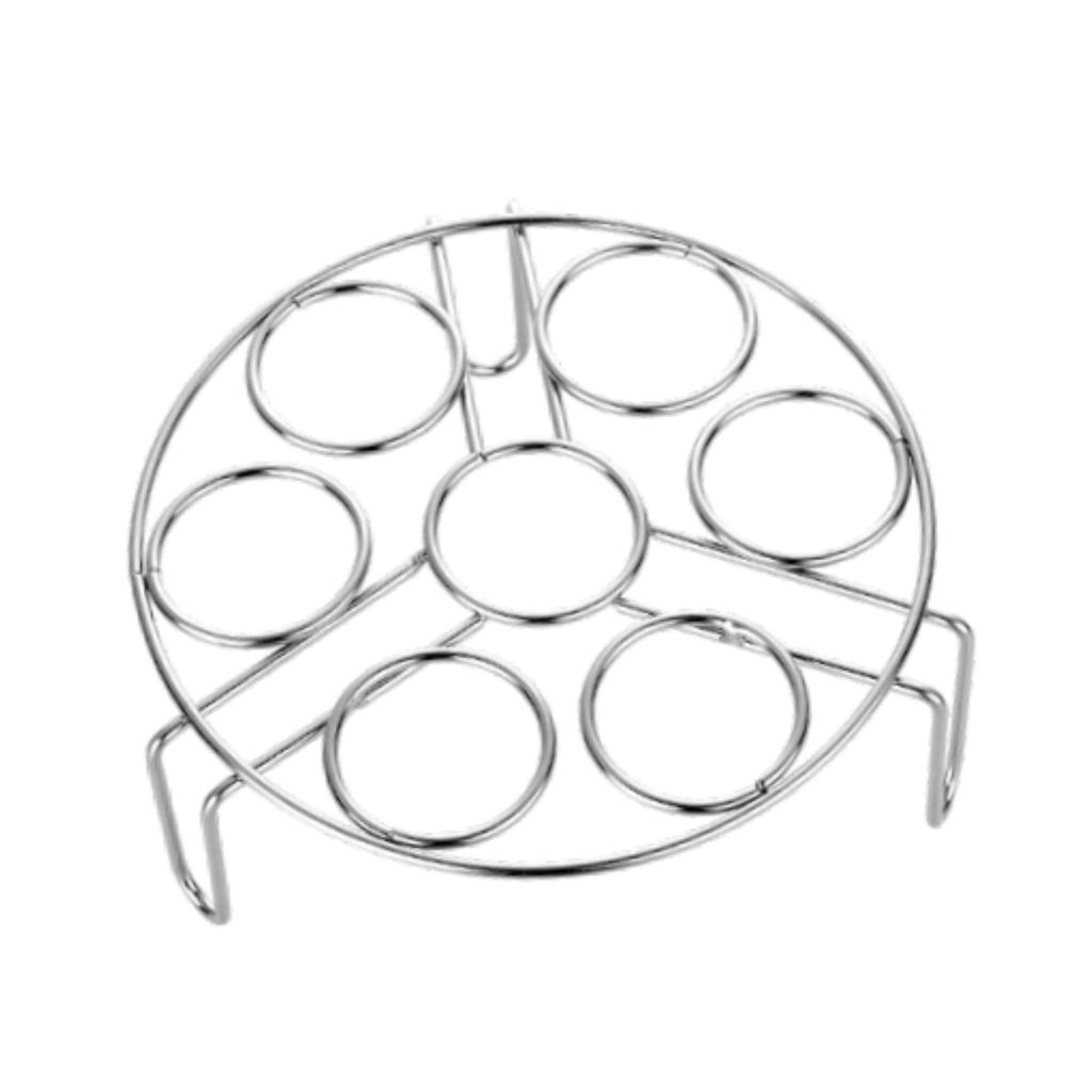 Egg Steaming Tray 7 Hole Breakfast Rack Stainless Steel Cooking Silver