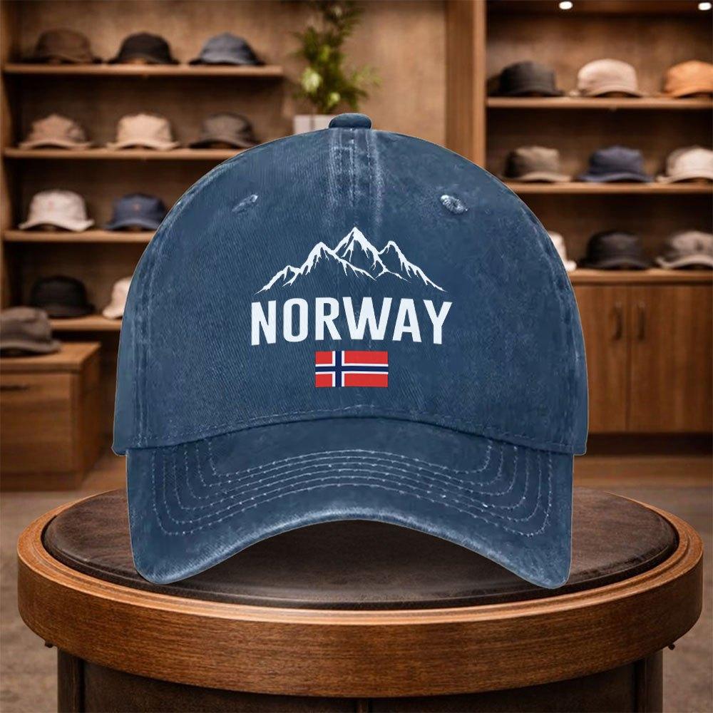 Norway Print Baseball Cap Casual Snapback Fashion Hat Adjustable Outdoor Leisure Cap for All Seasons Ideal for Travel and