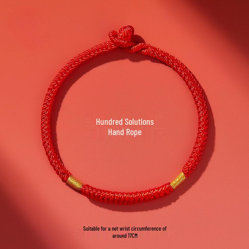 Bracelet Amulette Tai Sui Corde Rouge Année du Tigre 2026 - Tissage Nœud King Kong pour Femme par Wang Yihang