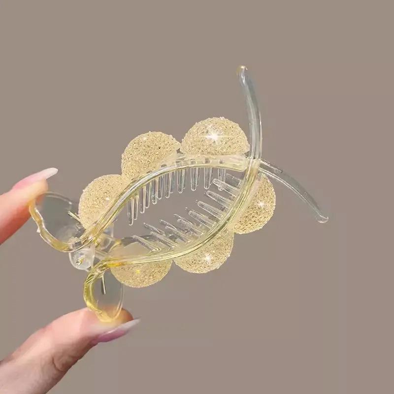 Diamond Flower Hair Claw Clip - Elegant Updo Accessory for Women