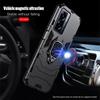 KEYSION Shockproof Armor Case for OPPO A77 5G A57 4G Silicone+PC Metal Ring Stand Phone Back Cover for Realme Q5i V23 5G