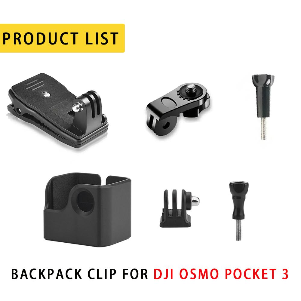 Action Camera Backpack Clip Holder for DJI Osmo Pocket 3 360-Degree Rotation Clip Mount for Gopro Hero Insta360 x3 Accessories