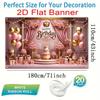2D Flat Banner Birthday Backdrop Pink Gold Royal for Girls & Women Themed Party Photos