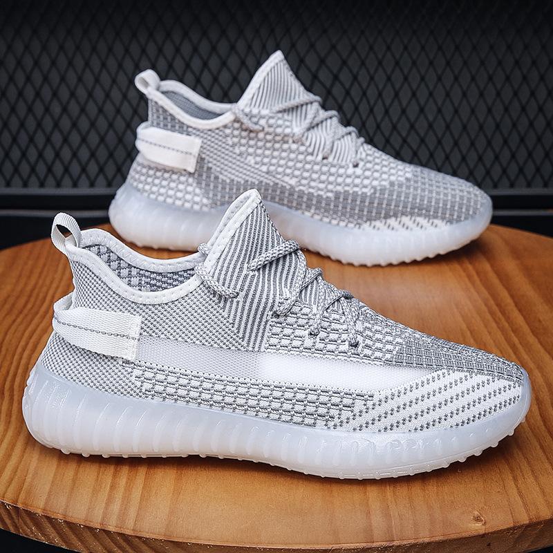 

2025 лето дышащие кокосовые туфли мужские 350 классическая гелевая подошва вязаные кроссовки мужские модные повседневные спортивные туфли 39