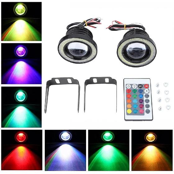 30W RGB Car Angel Eye Fog Light, Angel Eyes, Round COB LED Lamp, Angel Eye Fog Lamp, Lighting Accessories COB Fog Lamp Car Fog Light, COB Halo