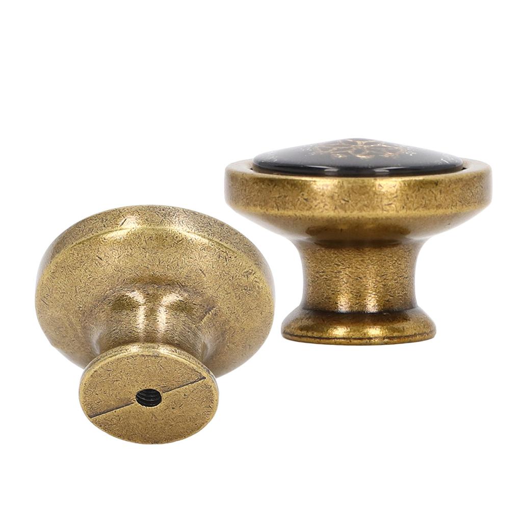 2 Sets Antique Furniture Hardware Handle Knob Zinc Alloy Round Single Hole Cabinet Door Handle
