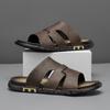 Handgefertigte Herren-Lederslipper Sommerbekleidung rutschfest schlicht einwortig Weichleder weiche Sohle Mikrofaser Herren-Slipper