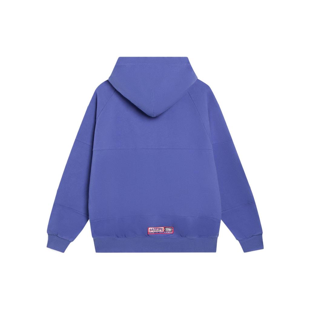 Li Ning Badfive Series Chinese Character Pattern Embroidered Solid Color Hoodie Unisex Hoodies Blue AWDSG17-3